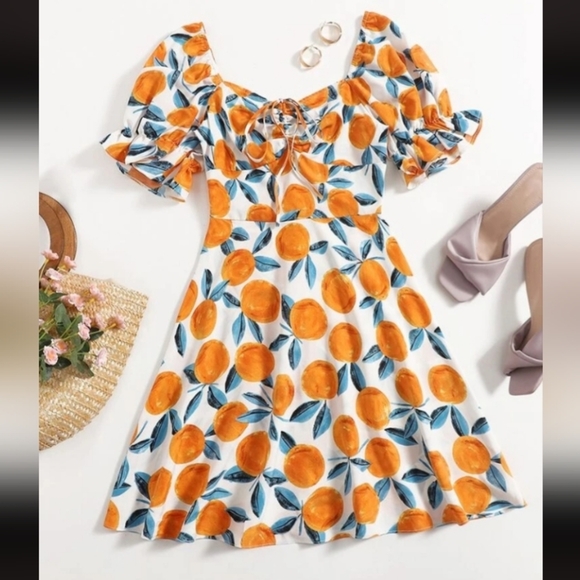 SHEIN Dresses & Skirts - Orange Patterned Dress